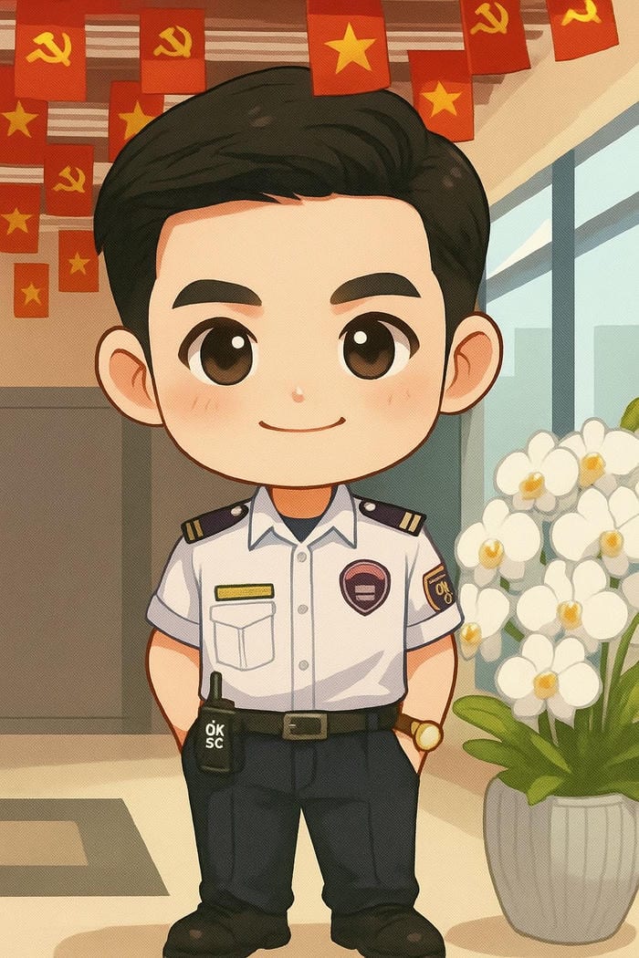 chibi công an phong cách hoạt hình