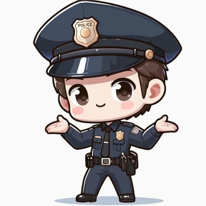 hình công an chibi sinh động