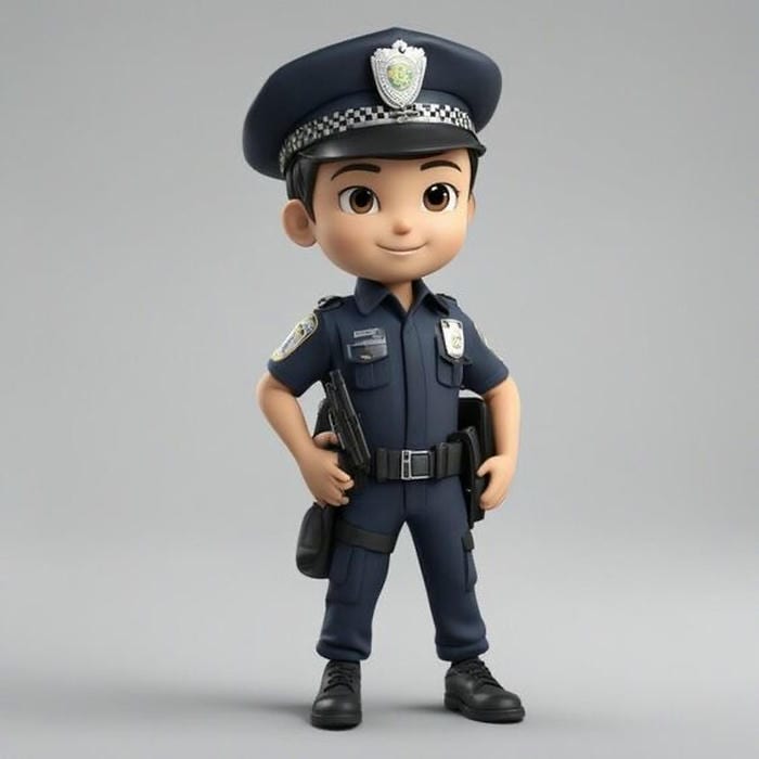 chibi công an phong cách dễ mến