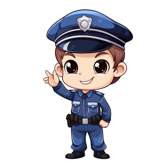hình công an chibi hoạt hình