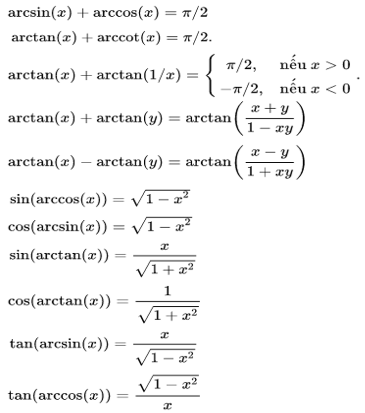 Hàm lượng giác ngược (nâng cao)