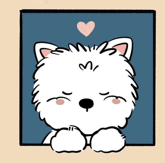 Hình con chó chibi ngắm mắt