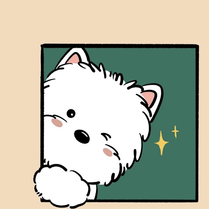 Hình con chó chibi lấp lò nháy mắt