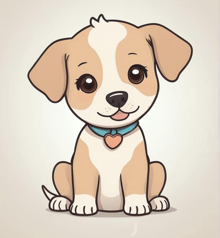 Hình ảnh chibi con chó ngoan ngoãn