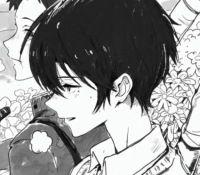 hình ảnh anime nam trắng đen hình khối