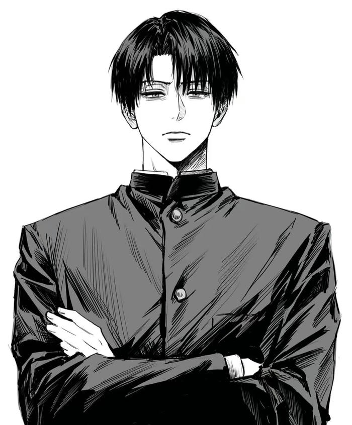 hình ảnh anime nam trắng đen thân hình đẹp