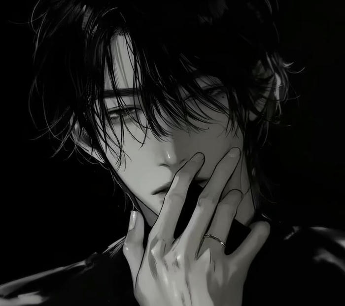 hình ảnh anime nam trắng đen tương phản