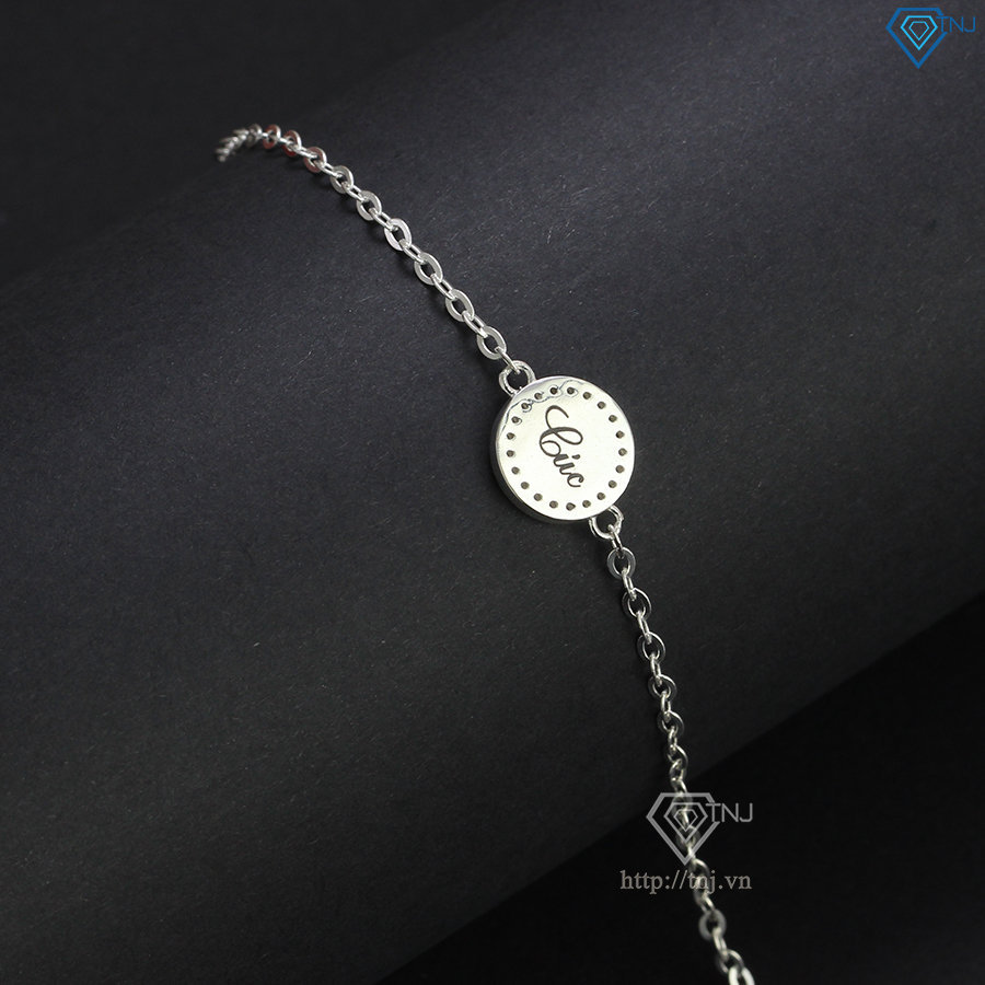 Lắc tay bạc nữ cung Thiên Bình khắc tên LTN0262