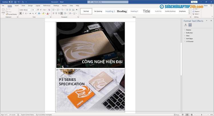 Ghép ảnh trong Word như hình