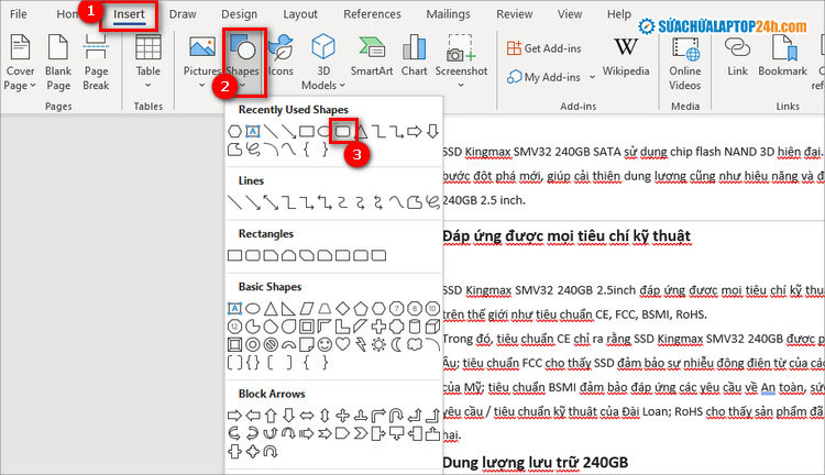 Thực hiện thứ tự như hình