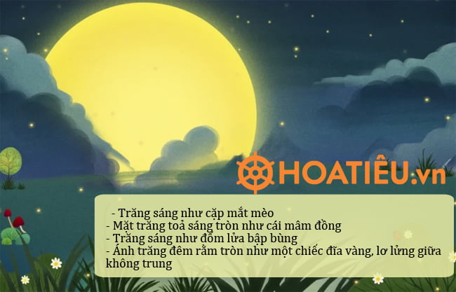 Đặt câu có hình ảnh so sánh trăng khuyết hay