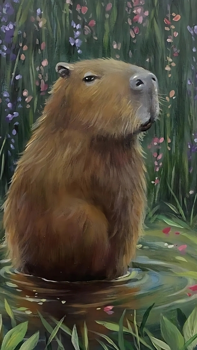 anh nen capybara nghe thuat tru tuong