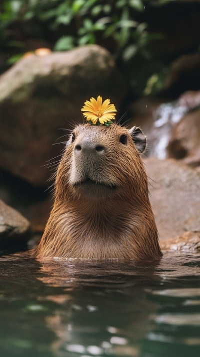 anh nen capybara nghe thuat 3d