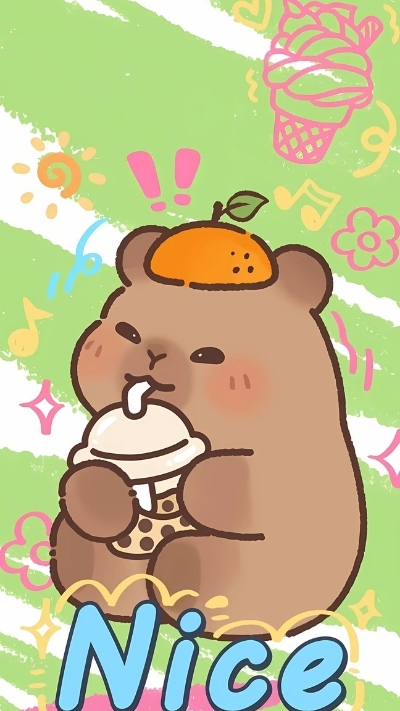 anh nen capybara uong tra sua cute