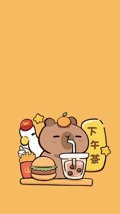 anh nen capybara uong tra sua dang cun