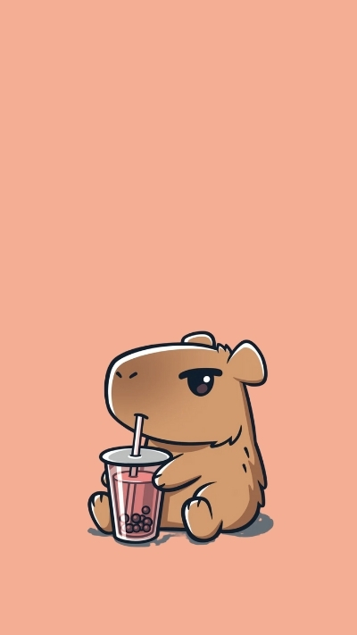 anh nen capybara uong tra sua giai nhiet