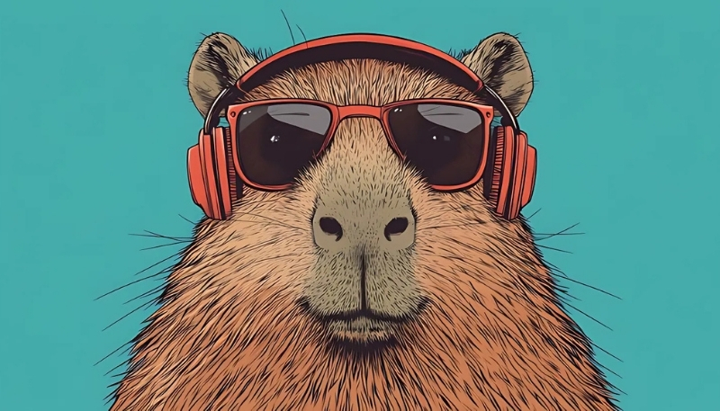 anh nen capybara may tinh ve tay truu tuong