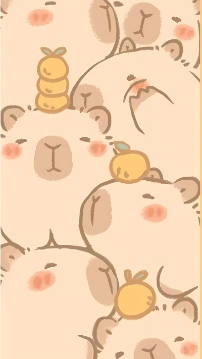 anh nen capybara chibi dang yeu