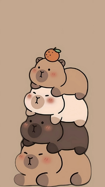 anh nen capybara chibi de thuong