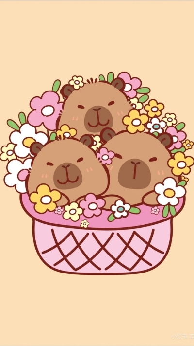 anh nen capybara mau hong cute