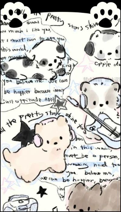 Hình nền iPhone 13, 13 Pro Max tai thỏ - cún con