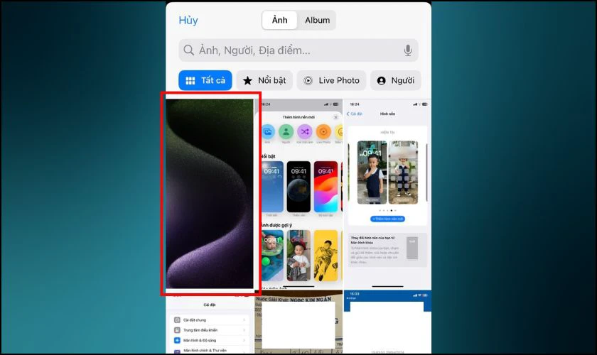 Chọn ảnh nền mà bạn mới tải về và điều chỉnh lại vị trí