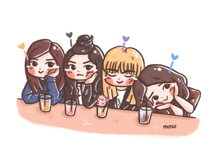 Blackpink #Rose #Jennie #Lisa #Jisoo #fanart #mayko