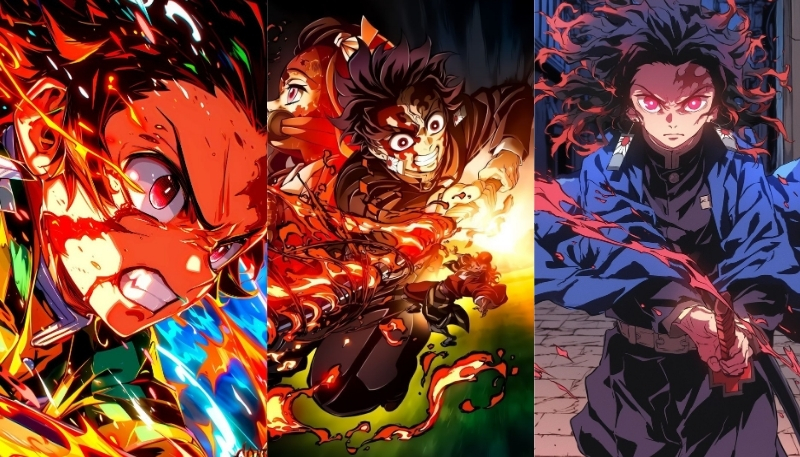 hình nền kimetsu yaiba cảnh chiến đấu