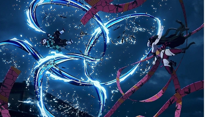 ảnh nền kimetsu yaiba cảnh chiến đấu