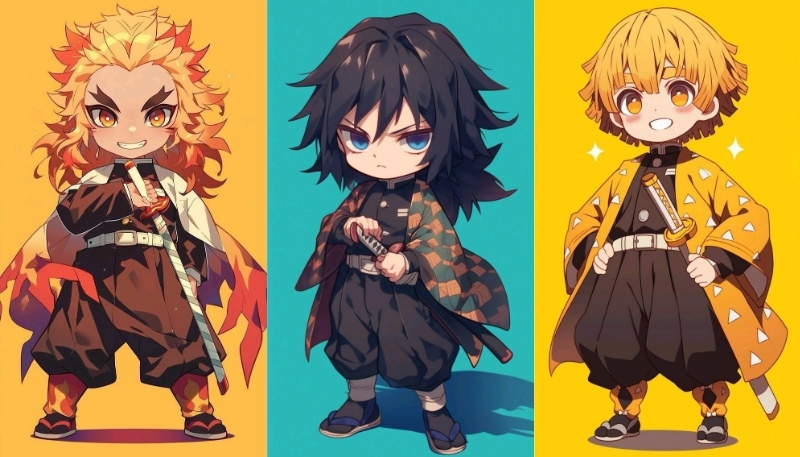 ảnh nền kimetsu yaiba chibi