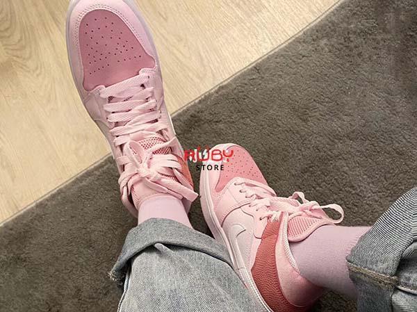 Phối đồ với giày Jordan 1 Mid Digital Pink cho nữ