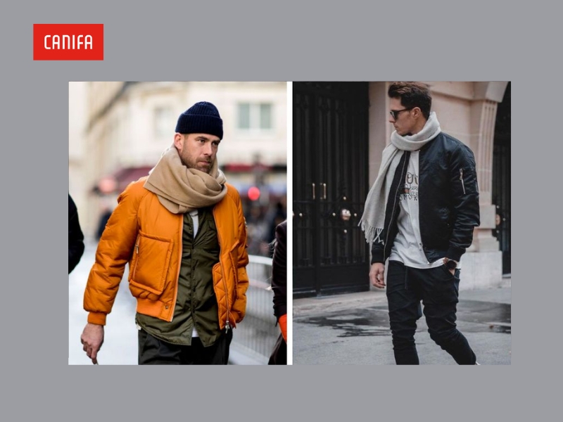 phối đồ với khăn quàng cổ nam