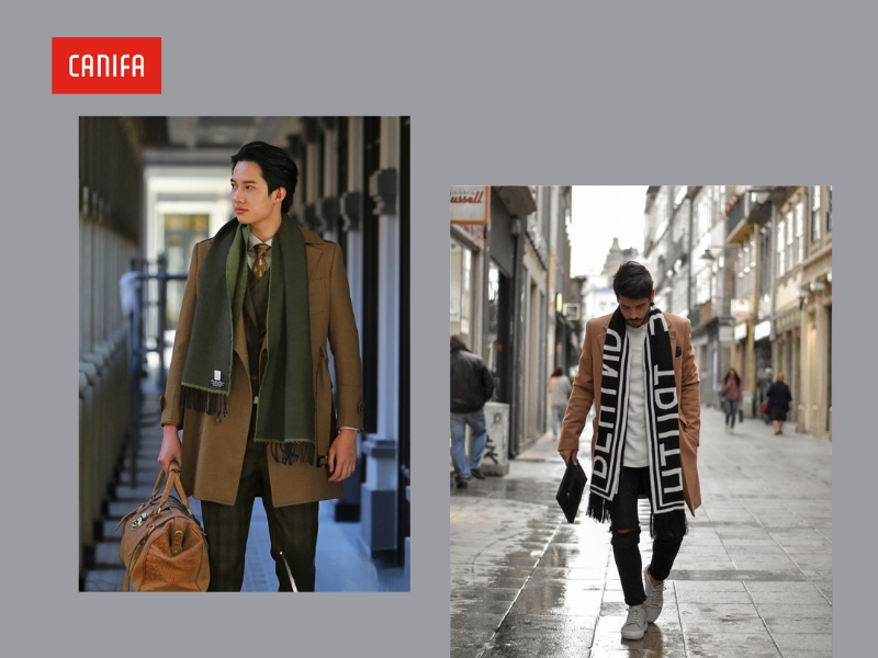 phối đồ với khăn quàng cổ nam