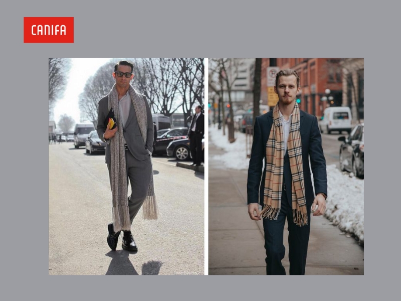 phối đồ với khăn quàng cổ nam