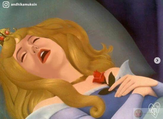 Meme công chúa ngủ xấu