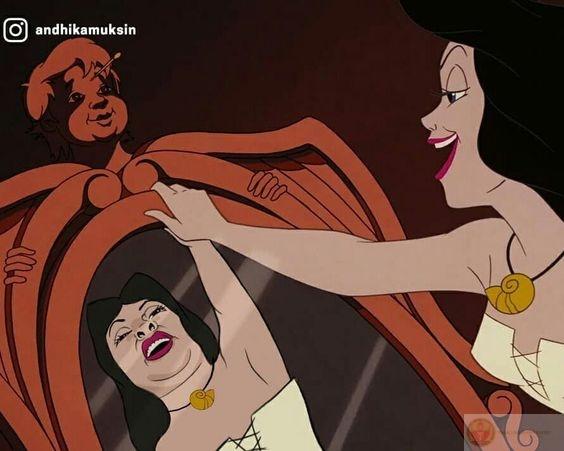 Meme công chúa soi gương