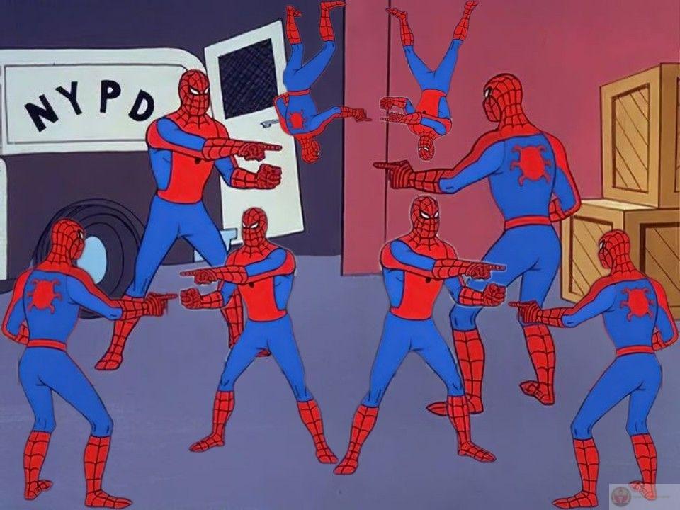 Meme chỉ tay vào nhau