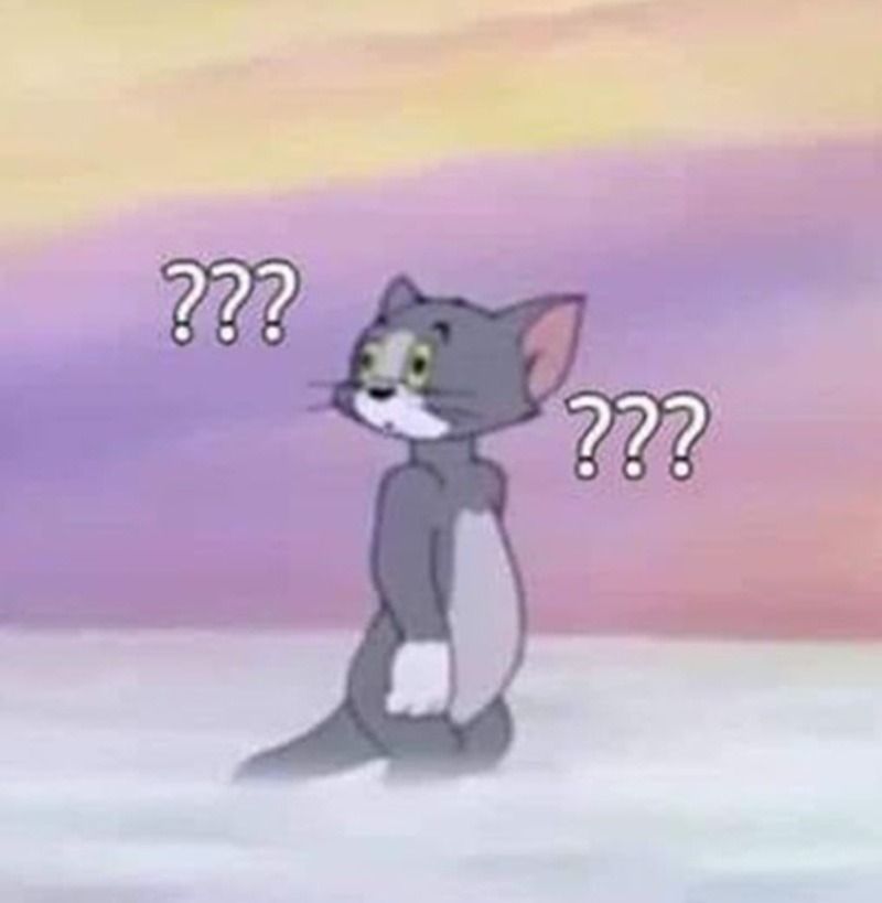 Meme hỏi chấm hình mèo dễ thương