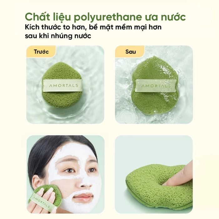 Bông Rửa Mặt Bọt Biển Amortals Wash To Smile Face Washing Pluff
