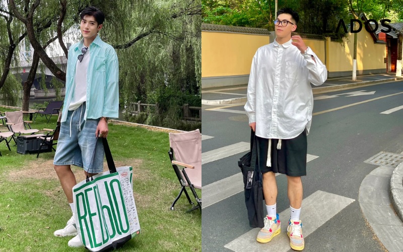 Phoi ao so mi nam dang suong voi quan tay