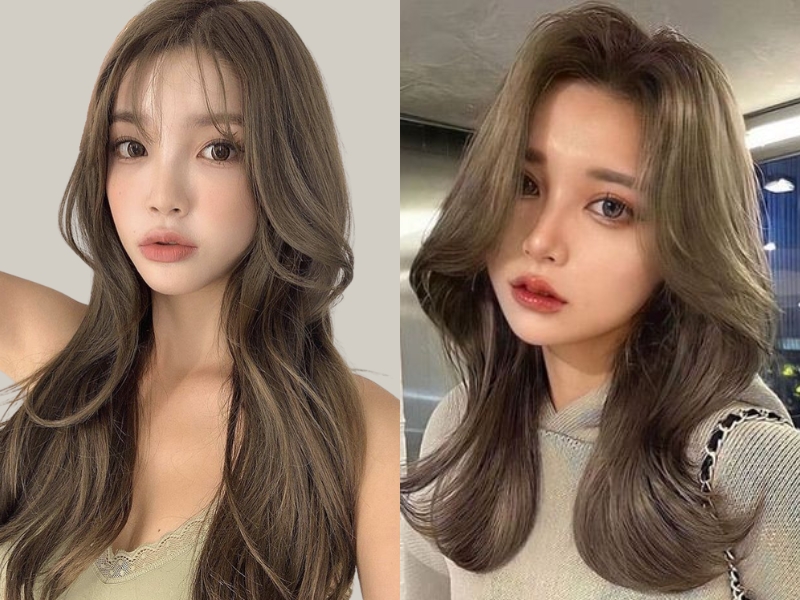 Tóc nhuộm màu nâu vàng lạnh