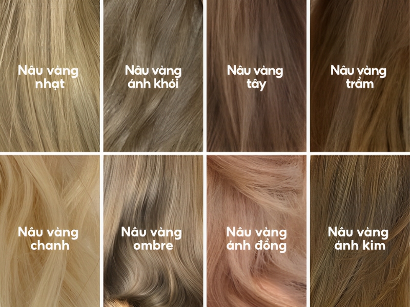 Những tone màu nhuộm nâu vàng
