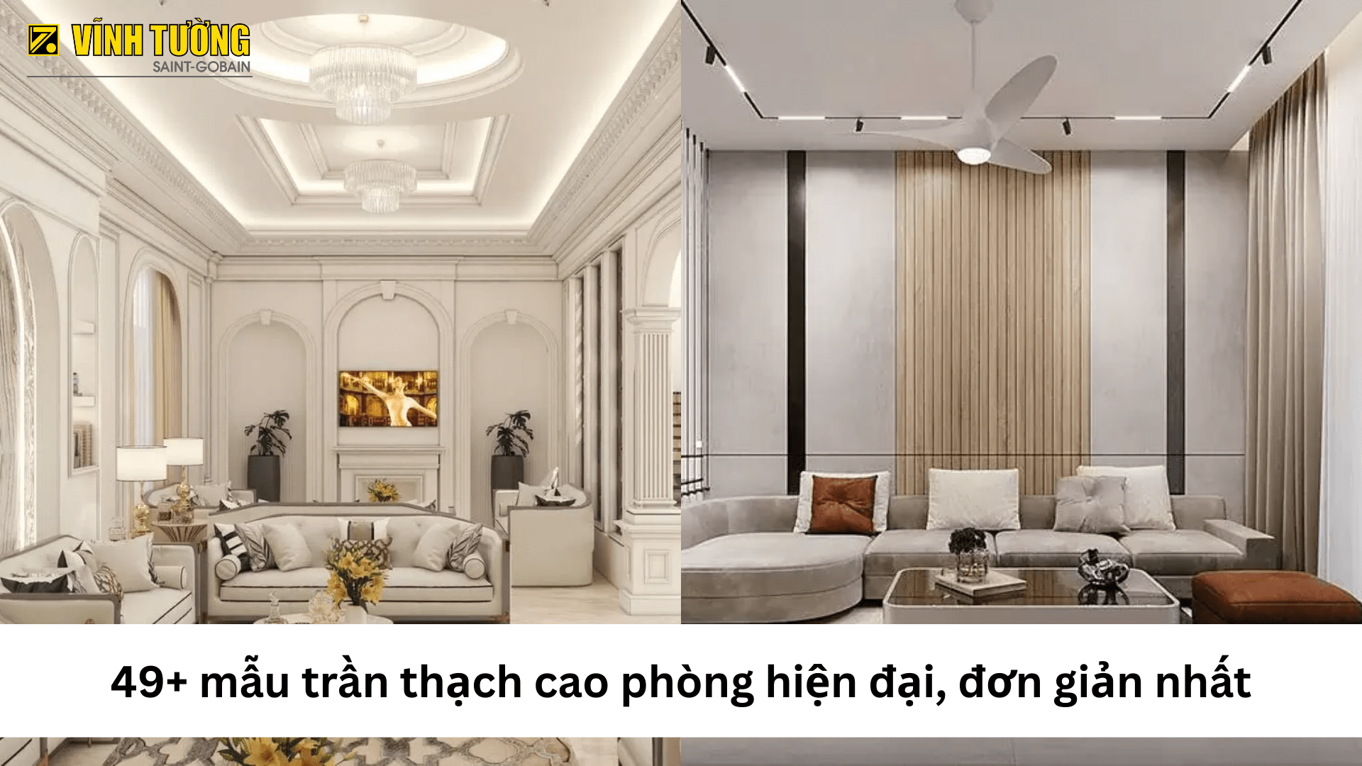 Mẫu trần thạch cao phòng khách đẹp