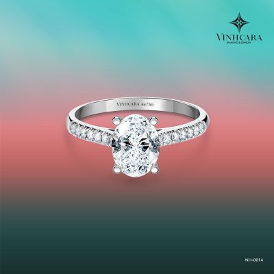 Nhẫn cầu hôn Kim cương Vàng trắng 18K VCR NH-0014