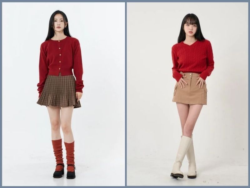 chân váy màu nâu kết hợp với áo màu gì