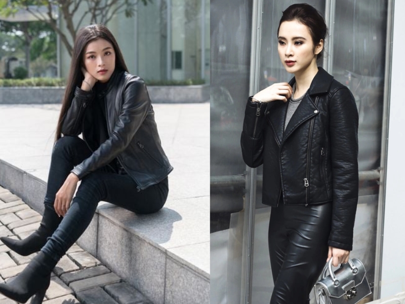 cách phối đồ với áo da nữ dáng dài