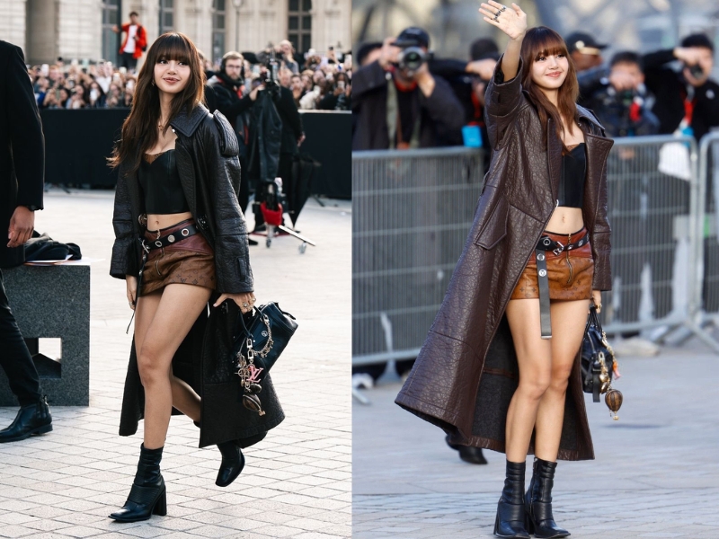 cách phối đồ với áo da nữ dáng dài