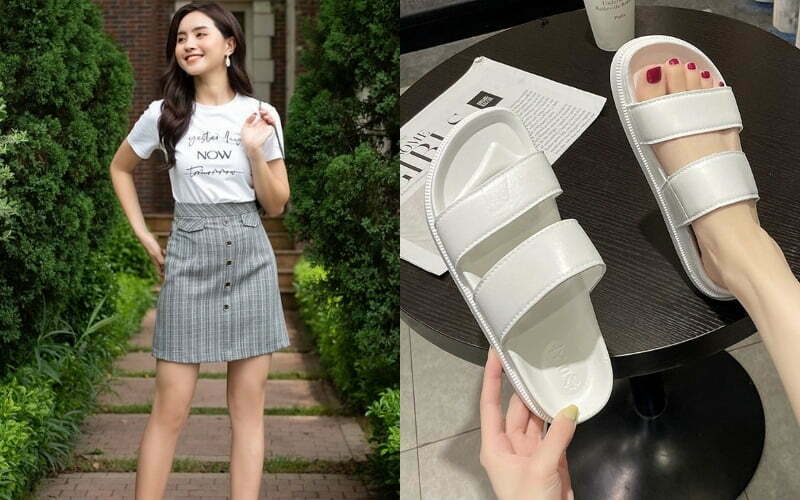 phối đồ với dép quai ngang, dép bánh mì_img2