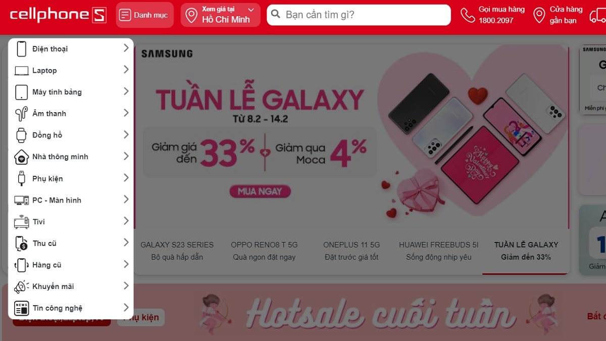 CellphoneS là địa điểm uy tín để mua đồ công nghệ làm quà Valentine