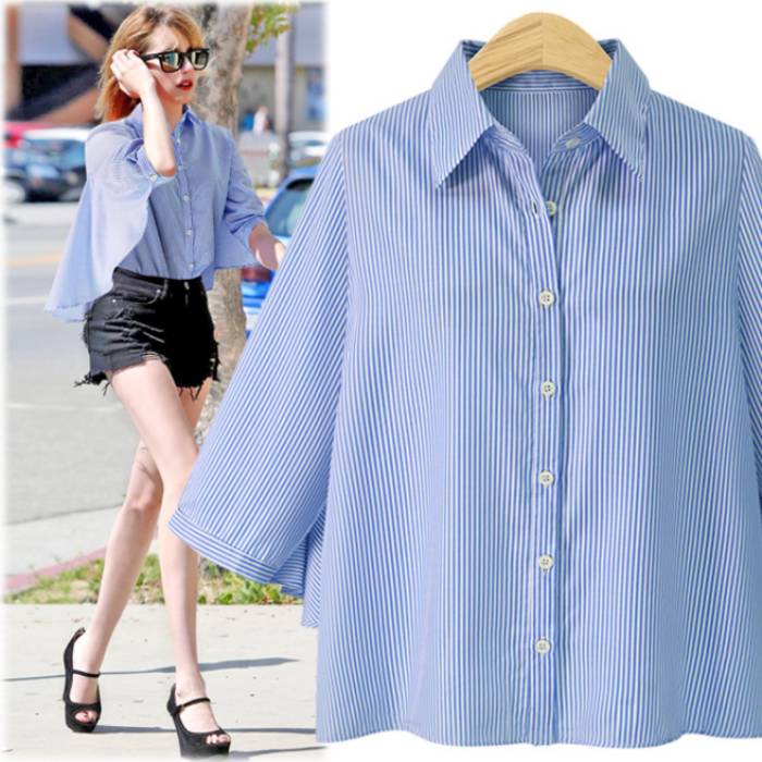 Sơ mi nữ ngắn tay mạnh mẽ và thời trang